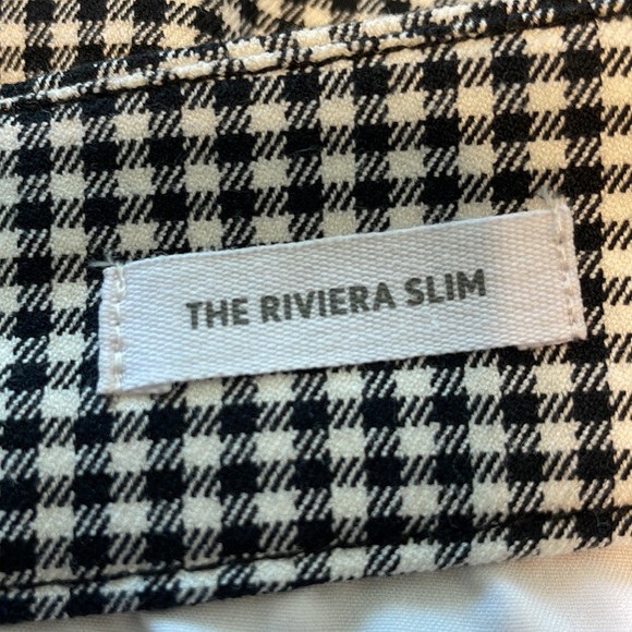 LOFT black + white checked pants. Size 10. 58% cotton. Like new condition. Nice! - Picture 3 of 5